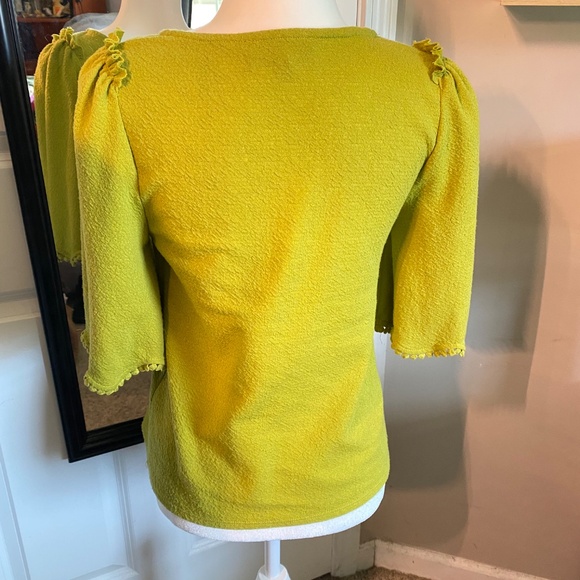 Anthropologie Sunday in Brooklyn Yellow Short Sleeve Blouse - Picture 6 of 7